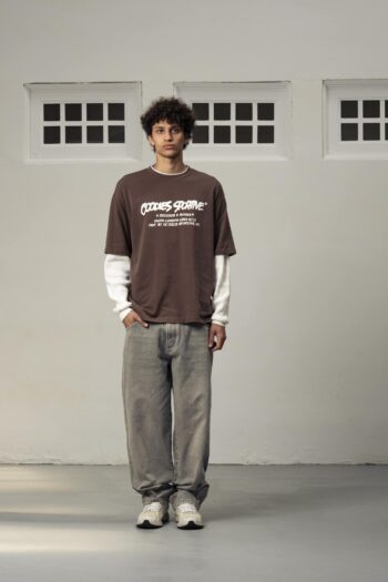 A model with Records Long Sleeve by Goodies Sportive