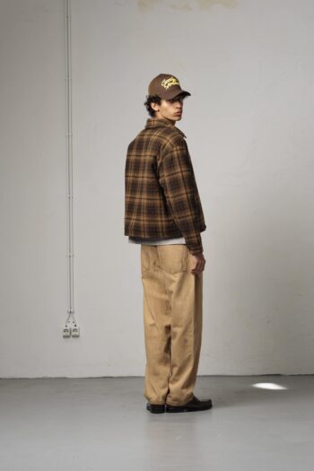 A model with Hiker Checks Overshirt by Goodies Sportive