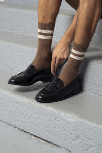A model with Rustic Brown Socks by Goodies Sportive