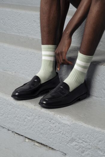 A model with Rustic Wasabi Socks by Goodies Sportive