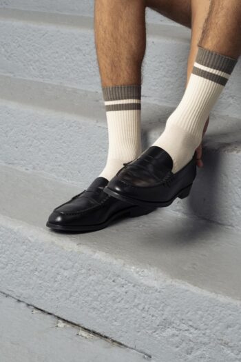 A model with Rustic Taupe Socks by Goodies Sportive