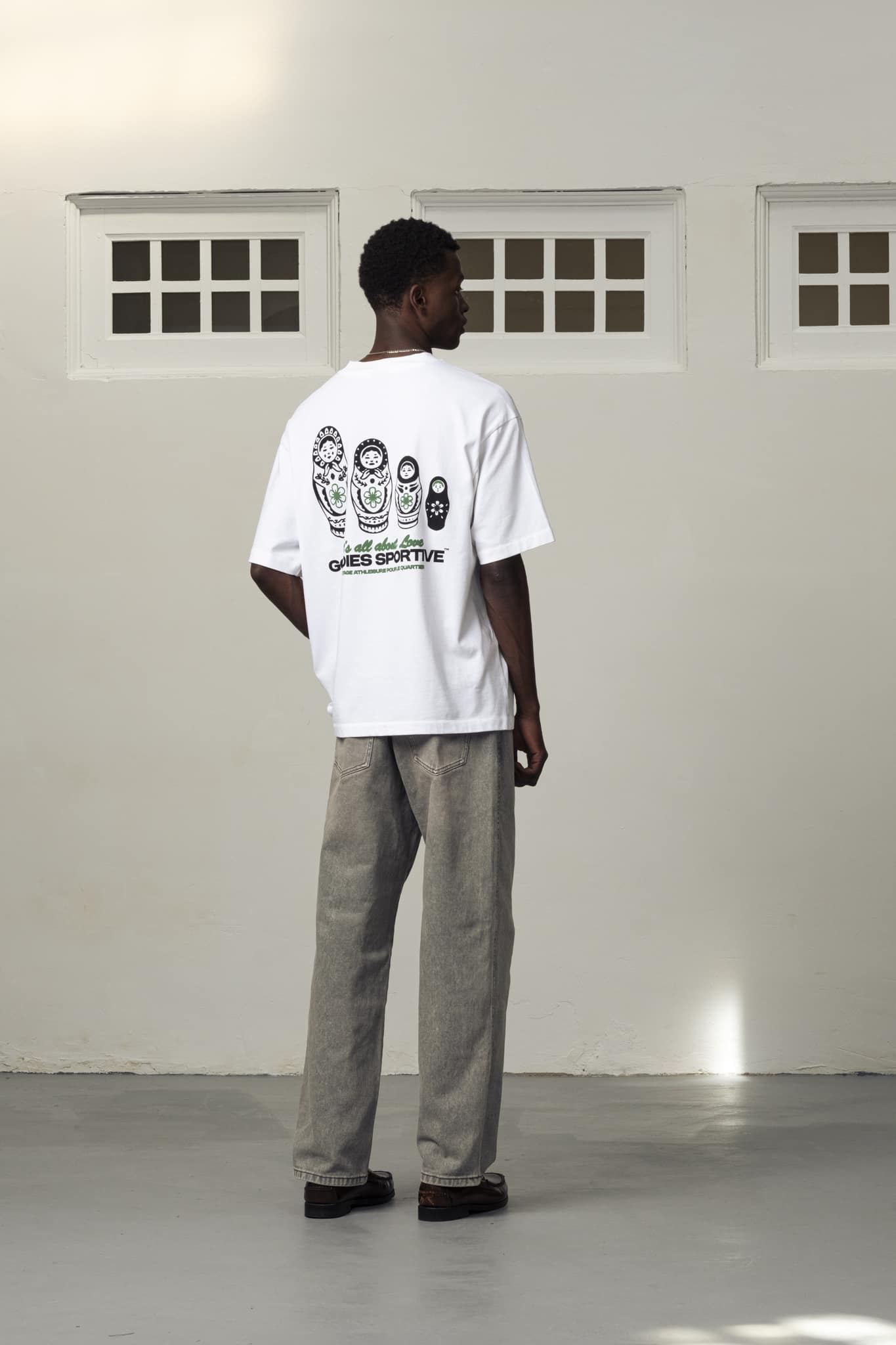 43-NO TIME TO PLAY TEE � NTPT26-004 A model with No Time To Play Tee by Goodies Sportive